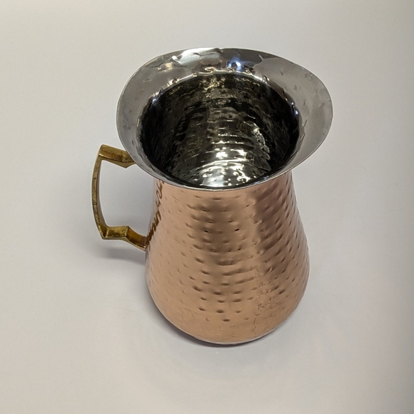 Copper Outside with Silver Inside Pier One Imports Pitcher in Good Condition - Picture 3 of 6